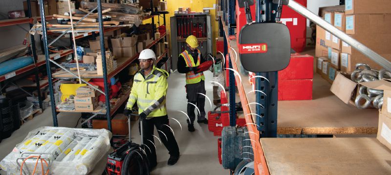 AI G125 Inventarni čitalnik Prehod za inventar skladišča, ki predstavlja celostno rešitev za sledenje in upravljanje sredstev v skladišču (Hilti ON!Track) Vrste uporabe 1