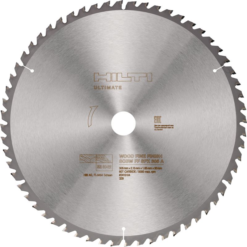 List za zajeralno žago za fino obdelavo lesa Vrhunski list za zajeralno žago za fino obdelavo lesa (12” | 305 mm) s karbidnimi zobi, za natančne in čiste reze v lesene tramove z baterijsko zajeralno žago SM 60-22