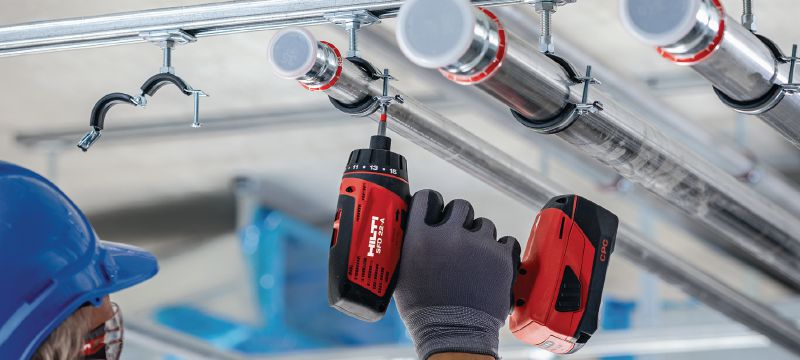 Cevna objemka za hitro zapiranje MP-L-I za lažje aplikacije Galvanizirana cevna objemka z zvočno izolacijo in hitrim zapiranjem za visoko produktivnost pri ne zahtevnih aplikacijah Vrste uporabe 1