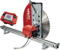 Stenska žaga DST 10-CA Gibljiva električna stenska žaga z avtomatizacijo Cut Assist, brezžičnim daljinskim upravljalnikom in notranjo elektronsko enoto za mokro in suho rezanje zidov