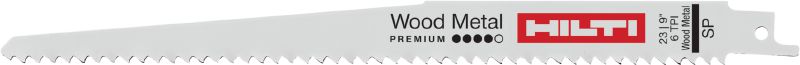 Premium rezanje lesa s kovino Premium rezalni listi za sabljasto žago za rezanje lesa s kovino. Močan za rezanje kovine in hiter za rezanje lesa