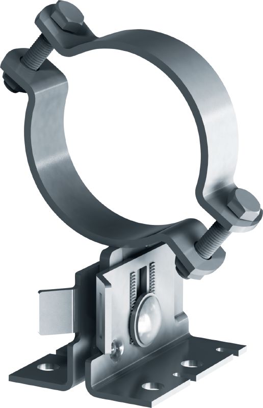 Objemka-noga Mp-PS 1-1 Objemka-noga z zunanjim premazom (OC) z nastavljivo višino in naklonom za zahtevne industrijske aplikacije za cevi z zunanjim premerom 21–173 mm (od 1/2 do 6)