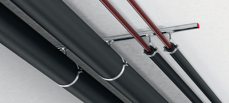Cevna objemka MRP-RPC za hitro zapiranje hladilnih cevi Galvanizirana cevna objemka za visoko produktivnost pri hladilnih aplikacijah in aplikacijah z mrzlo vodo z izolacijo debeline 19 mm Vrste uporabe 1