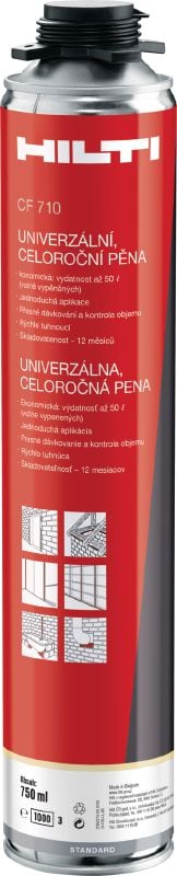 Izolacijska pena CF 710 za uporabo pri nizkih in visokih temperaturah Poliuretanska pena idealna za tesnenje in zapolnjevanje in delo v širokem razponu zunanjih temperatur