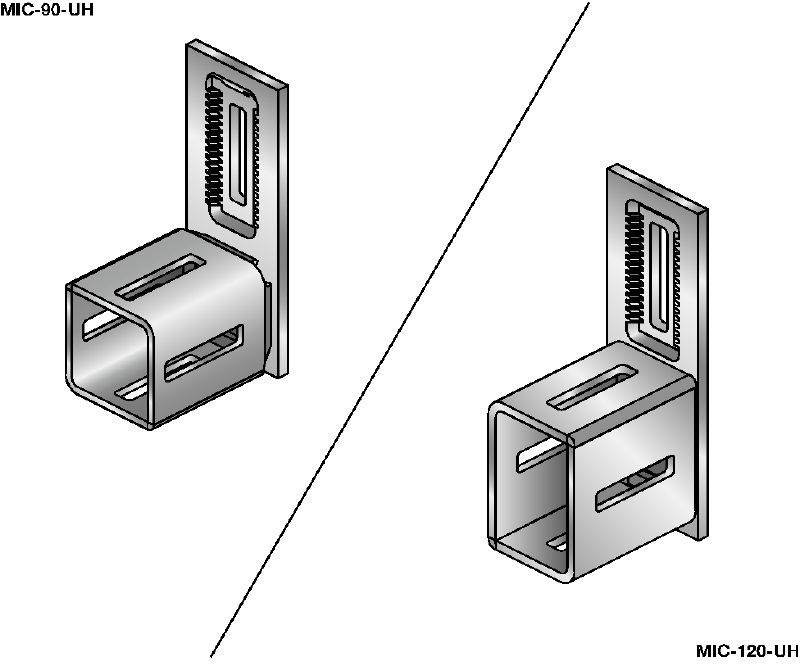 Spojnik MIC-UH Standardni vroče cinkan (HDG) spojnik za medsebojno pritrjevanje profilov MI pravokotno drug na drugega