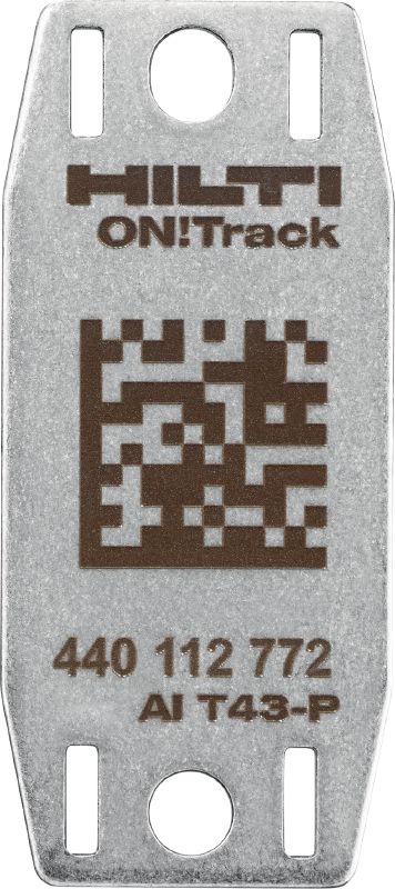 Oznaka za opremo AI T43-P Zelo robustna jeklena oznaka za sledenje za stroje in opremo, izpostavljeno zahtevnemu okolju