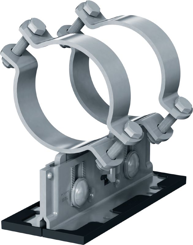 Objemka-noga Mp-PS 2-2 Objemka-noga z zunanjim premazom (OC) z nastavljivo višino in naklonom za zahtevne industrijske aplikacije za cevi z zunanjim premerom 21–328 mm (od 1/2 do 12)