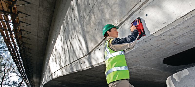 Skener za beton PS 1000 X-Scan Učinkovito skeniranje betonskih elementov za konstrukcijsko analizo in iskanje vgrajenih predmetov v več slojih Vrste uporabe 1