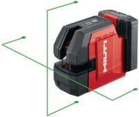 Kombinirani laser PM 20-CG 12V Kombinirani laser z zelenim žarkom in z 2 linijama in 4 točkami za cevne napeljave, izravnavo, poravnavo ter določanje kvadrature (12 V baterijska platforma)
