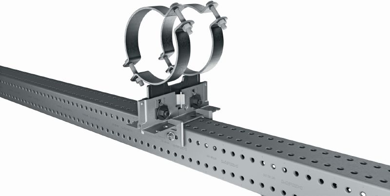 Spojnik fiksne točke MT-FPS-FF Konzola s premazom za zunanjo uporabo (OC) za pritrjevanje objemk-nog MP-PS na modularne profile Hilti MT kot fiksno točko v blago korozivnem okolju