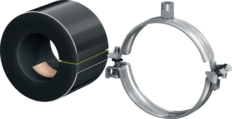 Hladilna cevna objemka MIP-M (srednje debela izolacija) Galvanizirana cevna objemka za najvišjo produktivnost pri hladilnih aplikacijah z izolacijo debeline 20–25 mm