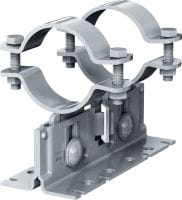 Objemka-noga Mp-PS 2-2 Objemka-noga z zunanjim premazom (OC) z nastavljivo višino in naklonom za zahtevne industrijske aplikacije za cevi z zunanjim premerom 21–328 mm (od 1/2 do 12)