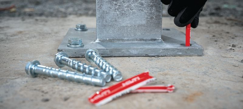 Hibridna kemična ampula HUS4-MAX Izjemno zmogljive kapsule v folliji za hitro in ekonomično sidranje v beton z vijaki HUS4 Vrste uporabe 1