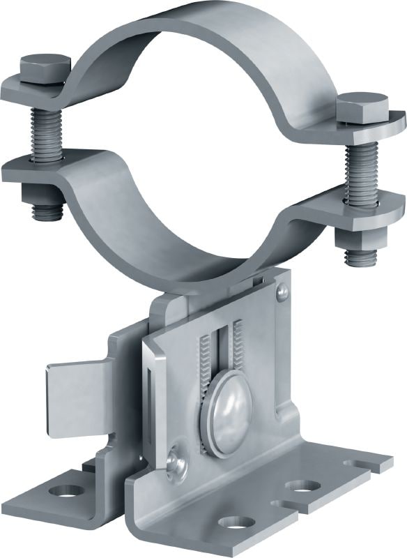 Objemka-noga Mp-PS 1-1 Objemka-noga z zunanjim premazom (OC) z nastavljivo višino in naklonom za zahtevne industrijske aplikacije za cevi z zunanjim premerom 21–173 mm (od 1/2 do 6)