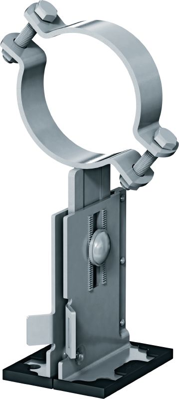 Objemka-noga Mp-PS 1-1 Objemka-noga z zunanjim premazom (OC) z nastavljivo višino in naklonom za zahtevne industrijske aplikacije za cevi z zunanjim premerom 21–173 mm (od 1/2 do 6)