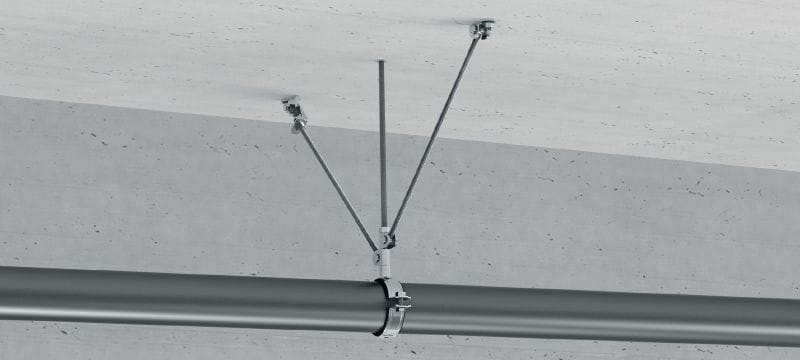 Profilni spojnik navojne palice MQS-H Galvanizirani predhodno sestavljeni spojnik navojne palice z bolj prilagodljivim kotom za povezavo 2 navojnih palic v različnih potresnih aplikacijah Vrste uporabe 1