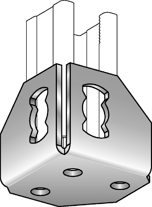 Osnovna plošča MQP-F Vroče cinkana (HDG) noga profila za pritrjevanje profilov na različne osnovne materiale