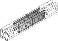 Spojnik MIQC-E Vroče cinkan (HDG) vezni kos za pritrjevanje profila MIQ vzdolžno na velikih razdaljah, za zahtevne aplikacije