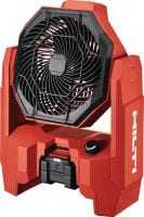 Baterijski ventilator za delovišče KCF 4-22 Zmogljiv ventilator za delovišče z baterijo za cel dan, vrtljivo glavo in visečimi obešalniki za hlajenje in prezračevanje delovišč (baterijska platforma Nuron)