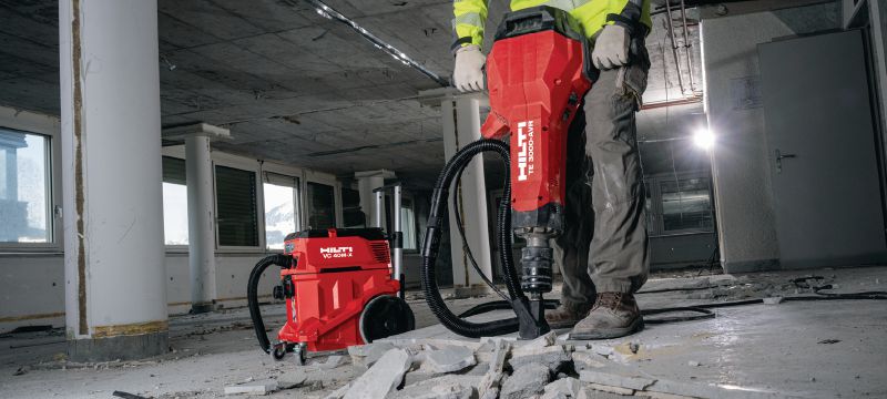 Električno pnevmatsko kladivo TE 3000-AVR za velike obremenitve Izjemno zmogljivo rušilno kladivo za rušenje betona, rezanje asfalta, zemeljska dela in zabijanje palic v tla pri visoki obremenitvi Vrste uporabe 1