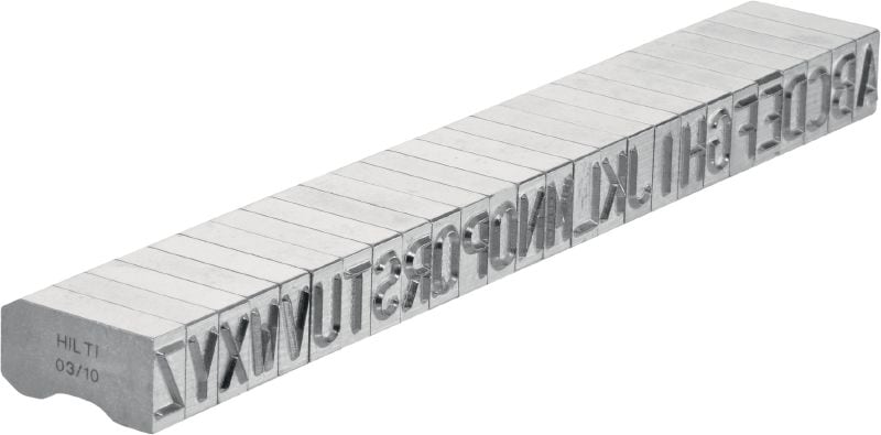 Znaki za označevanje jekla X-MC S 8/10 Široke črke in številke z ostrimi robovi za tiskanje identifikacijskih oznak v kovino