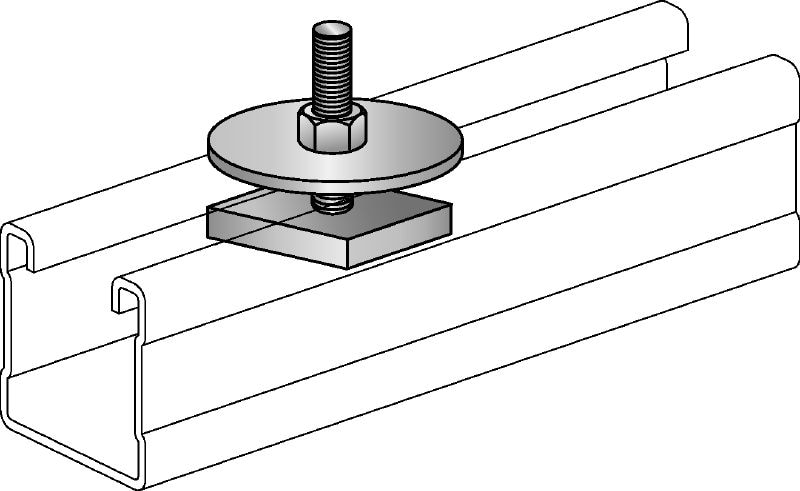 T-element HHK 41 Standardni galvanizirani T-element za povezovanje cevnih objemk na profile MQ