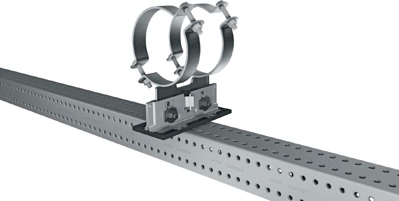 Objemka-noga Mp-PS 2-2 Objemka-noga z zunanjim premazom (OC) z nastavljivo višino in naklonom za zahtevne industrijske aplikacije za cevi z zunanjim premerom 21–328 mm (od 1/2 do 12)