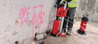 Kronski vrtalnik DD 160 Kompakten in zmogljiv stroj za diamantno vrtanje za kronsko vrtanje v beton s premerom od 25 do 202 mm (31/32 - 7-15/16”) Vrste uporabe 3