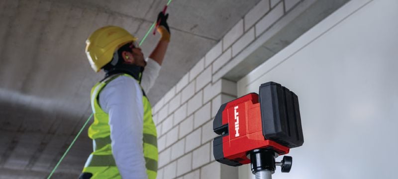 Kombinirani laser PM 20-CG 12V Kombinirani laser z zelenim žarkom in z 2 linijama in 4 točkami za cevne napeljave, izravnavo, poravnavo ter določanje kvadrature (12 V baterijska platforma) Vrste uporabe 1
