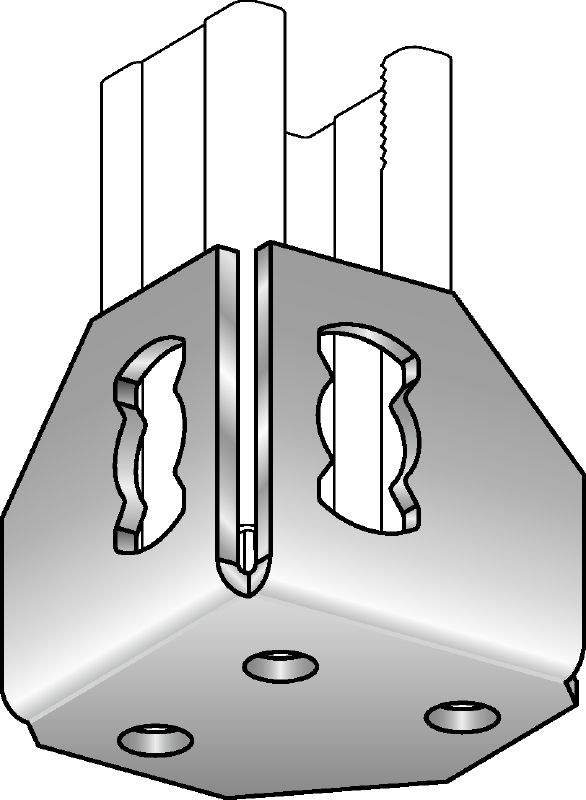 Noga profila MQP-2 Galvanizirana noga profila za pritrjevanje profilov na beton pri omejenem prostoru