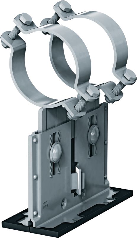 Objemka-noga Mp-PS 2-2 Objemka-noga z zunanjim premazom (OC) z nastavljivo višino in naklonom za zahtevne industrijske aplikacije za cevi z zunanjim premerom 21–328 mm (od 1/2 do 12)