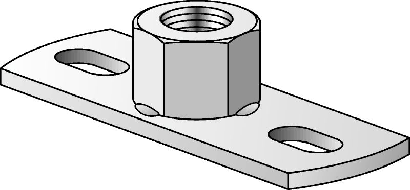 MGL 2-R Osnovna plošča iz nerjavnega jekla (A4) za pritrjevanje metrskih navojnih palic z dvemi sidrišči