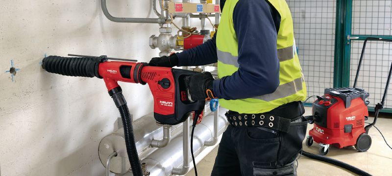 Sistem za odstranjevanje prahu TE DRS-Y Sistem za odstranjevanje prahu pri vrtanju in dletenju betona z vrtalnimi kladivi Hilti SDS Max (TE-Y) Vrste uporabe 1