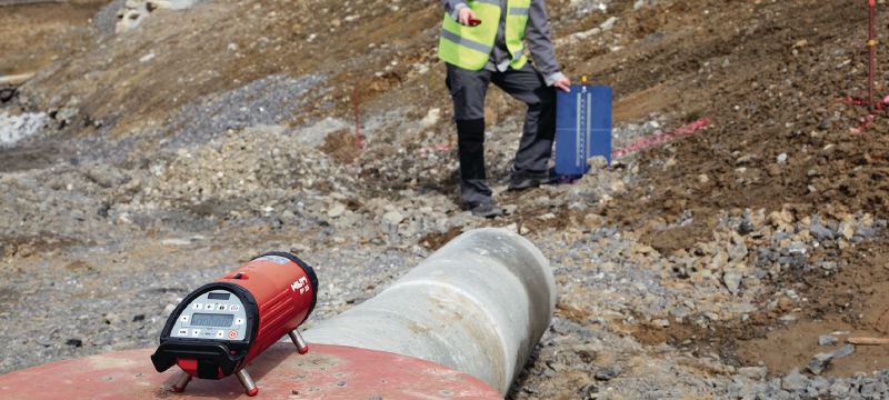 Cevni laser PP 10 Samoizravnalni cevni laser s samodejno poravnavo in daljinskim upravljalnikom za natančnejše polaganje cevi Vrste uporabe 1