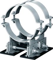 Objemka-noga Mp-PS 4-2 Objemka-noga z zunanjim premazom (OC) z nastavljivo višino in naklonom za zahtevne industrijske aplikacije za cevi z zunanjim premerom 217–610 mm (od 8 do 24)